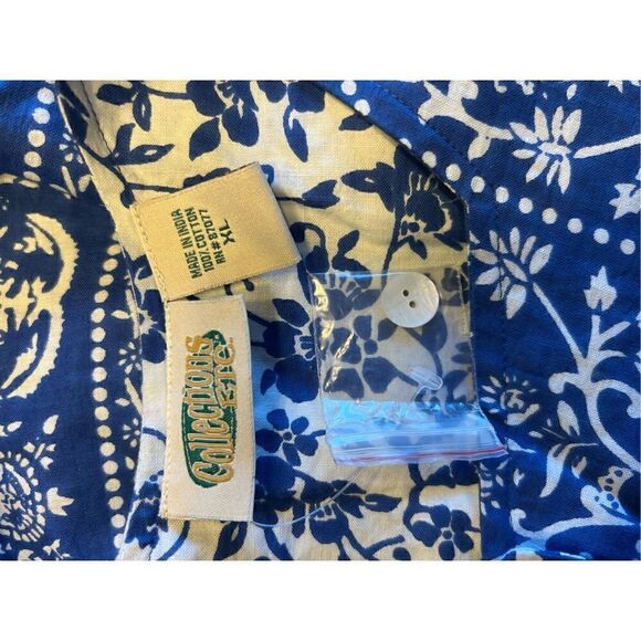 Collections Etc MuMu blue paisley dainty floral housecoat dress xl - Picture 5 of 5